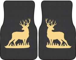 Mule Deer Buck Silhouette Car Mats