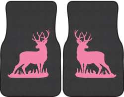 Mule Deer Buck Silhouette Car Mats