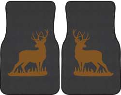 Mule Deer Buck Silhouette Car Mats