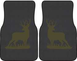 Mule Deer Buck Silhouette Car Mats