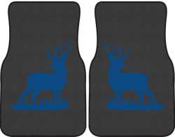 Mule Deer Buck Silhouette Car Mats