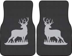 Mule Deer Buck Silhouette Car Mats