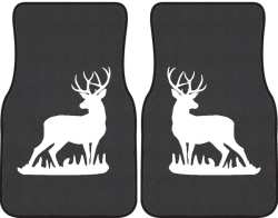 Mule Deer Buck Silhouette Car Mats