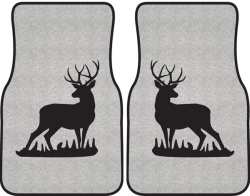 Mule Deer Buck Silhouette Car Mats