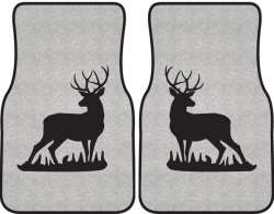 Mule Deer Buck Silhouette Car Mats