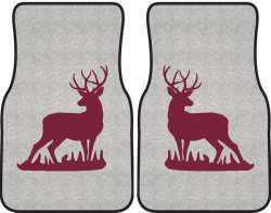 Mule Deer Buck Silhouette Car Mats
