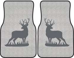 Mule Deer Buck Silhouette Car Mats