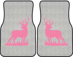 Mule Deer Buck Silhouette Car Mats