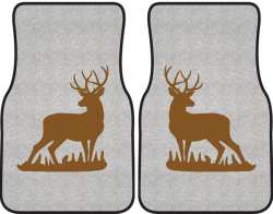 Mule Deer Buck Silhouette Car Mats