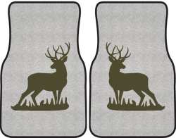 Mule Deer Buck Silhouette Car Mats