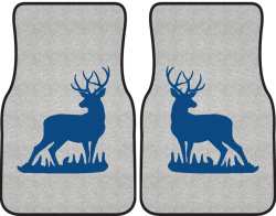 Mule Deer Buck Silhouette Car Mats