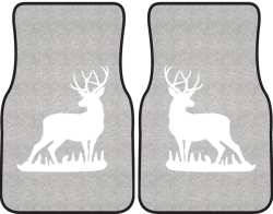 Mule Deer Buck Silhouette Car Mats