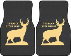 The Buck Stops Here Deer Silhouette Car Mats