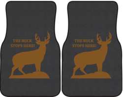 The Buck Stops Here Deer Silhouette Car Mats