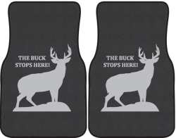 The Buck Stops Here Deer Silhouette Car Mats