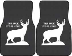 The Buck Stops Here Deer Silhouette Car Mats