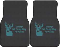 A Hunter Will Do Anything Whitetail Deer Silhouette Car Mats