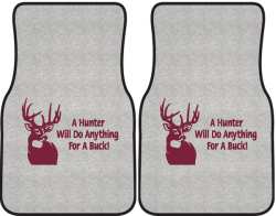 A Hunter Will Do Anything Whitetail Deer Silhouette Car Mats