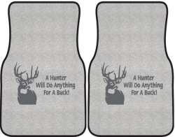 A Hunter Will Do Anything Whitetail Deer Silhouette Car Mats