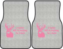 A Hunter Will Do Anything Whitetail Deer Silhouette Car Mats