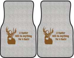 A Hunter Will Do Anything Whitetail Deer Silhouette Car Mats