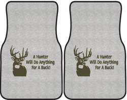 A Hunter Will Do Anything Whitetail Deer Silhouette Car Mats