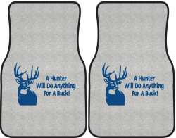 A Hunter Will Do Anything Whitetail Deer Silhouette Car Mats