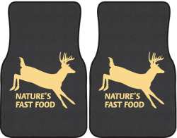Nature's Fast Food 2 Whitetail Deer Silhouette Car Mats