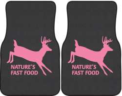 Nature's Fast Food 2 Whitetail Deer Silhouette Car Mats