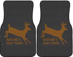 Nature's Fast Food 2 Whitetail Deer Silhouette Car Mats