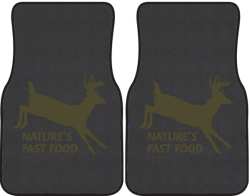 Nature's Fast Food 2 Whitetail Deer Silhouette Car Mats