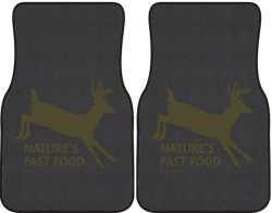 Nature's Fast Food 2 Whitetail Deer Silhouette Car Mats