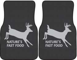Nature's Fast Food 2 Whitetail Deer Silhouette Car Mats
