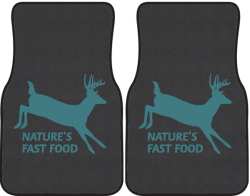 Nature's Fast Food 2 Whitetail Deer Silhouette Car Mats