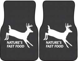 Nature's Fast Food 2 Whitetail Deer Silhouette Car Mats