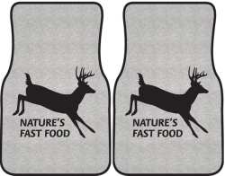 Nature's Fast Food 2 Whitetail Deer Silhouette Car Mats