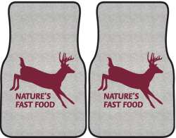 Nature's Fast Food 2 Whitetail Deer Silhouette Car Mats