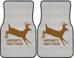 Nature's Fast Food 2 Whitetail Deer Silhouette Car Mats