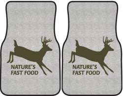 Nature's Fast Food 2 Whitetail Deer Silhouette Car Mats