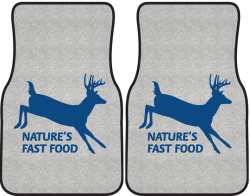 Nature's Fast Food 2 Whitetail Deer Silhouette Car Mats