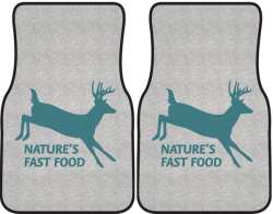 Nature's Fast Food 2 Whitetail Deer Silhouette Car Mats