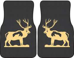 Bull Elk Silhouette Car Mats