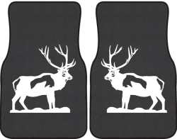 Bull Elk Silhouette Car Mats