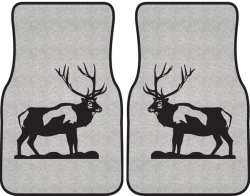 Bull Elk Silhouette Car Mats