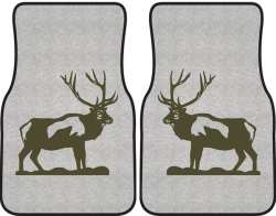 Bull Elk Silhouette Car Mats