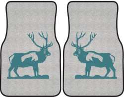 Bull Elk Silhouette Car Mats