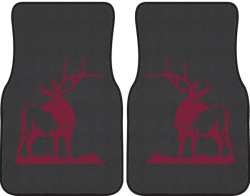 Looking Back Bull Elk Silhouette Car Mats