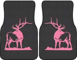 Looking Back Bull Elk Silhouette Car Mats