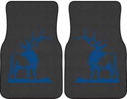 Looking Back Bull Elk Silhouette Car Mats