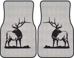 Looking Back Bull Elk Silhouette Car Mats